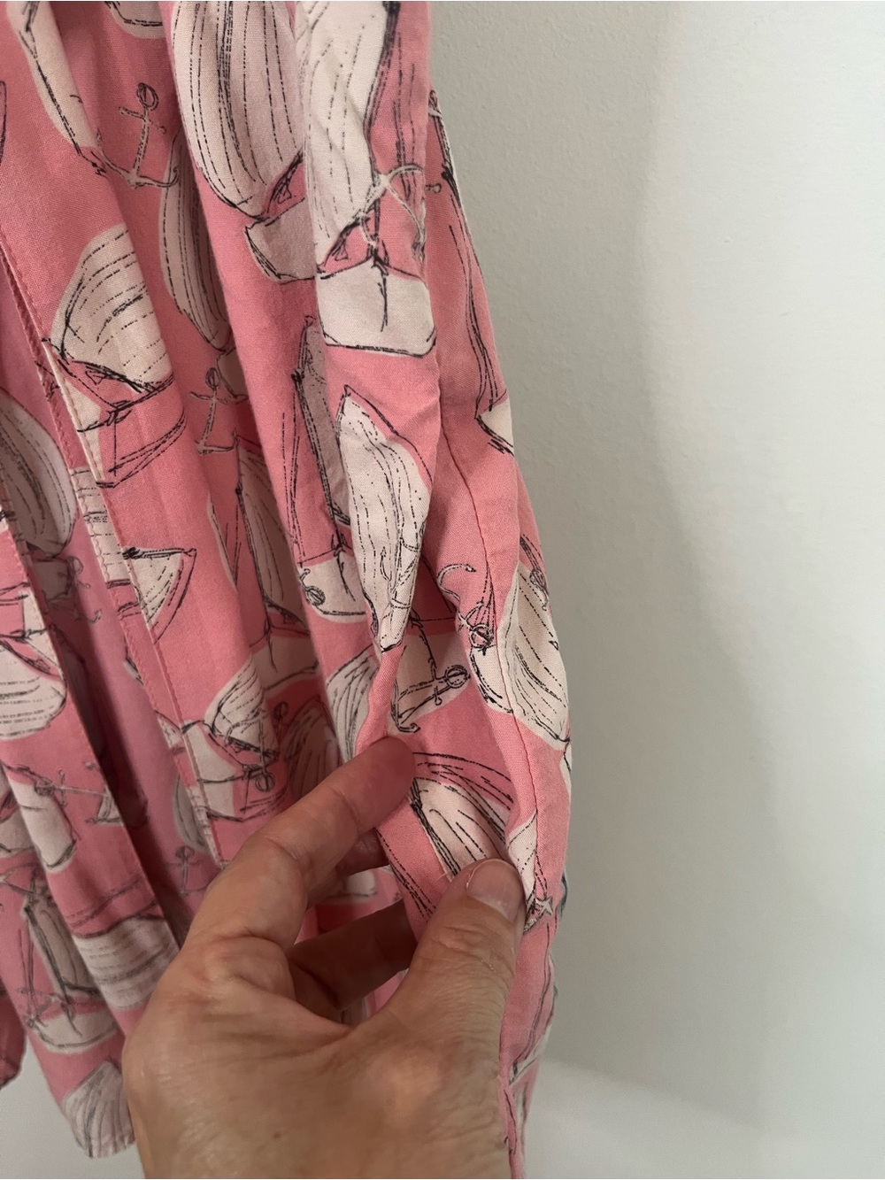 Anthropologie Maeve Tourista Sailboat Print Pink Romper Size 12 Travel - Picture 9 of 13